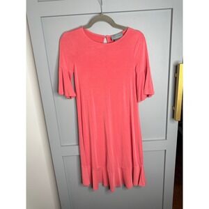 Anthropologie Coral Bell Sleeve Ruffle Hem Midi Dress XXS